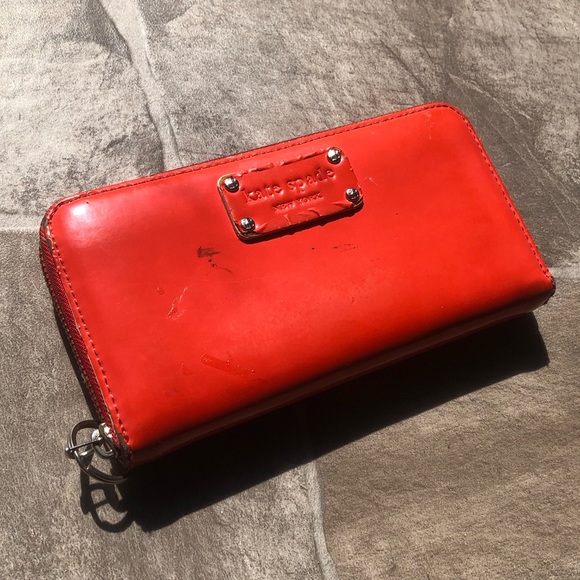 Kate Spade Wallet Red Used Designer Accessory Nice - Picture 1 of 6